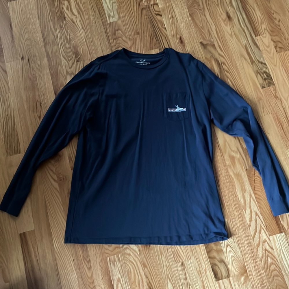 Vineyard Vines Navy Long Sleeve Pocket Shirt
